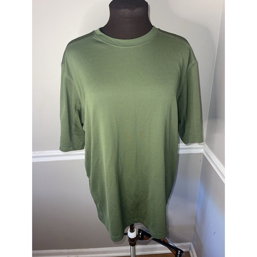 Columbia Mens Olive Green Athletic Shirt Vented Sz XL Short Sleeve